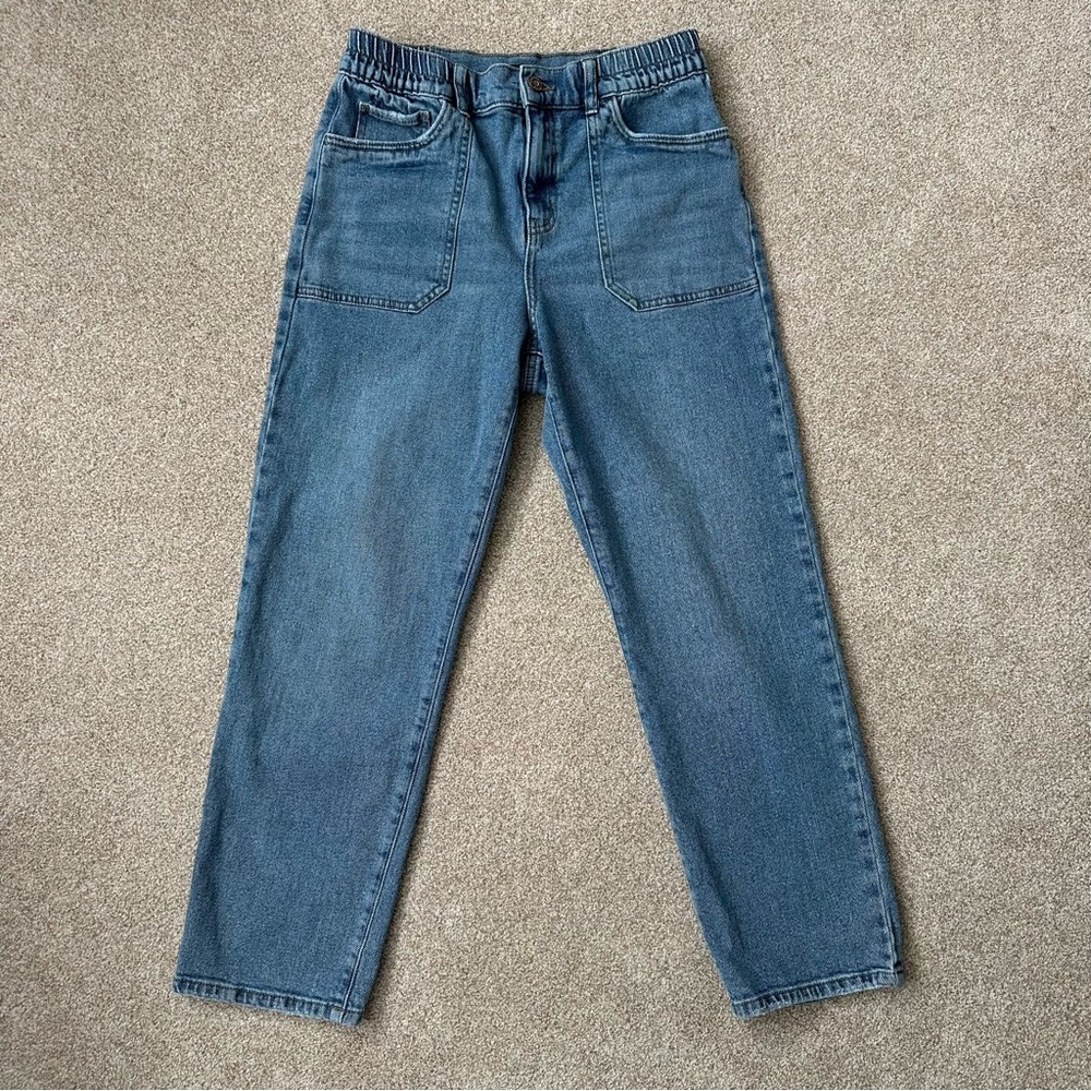Sincerely Jules High Rise Tapered Mom Jeans Ankle Length Stretch Size 7/28